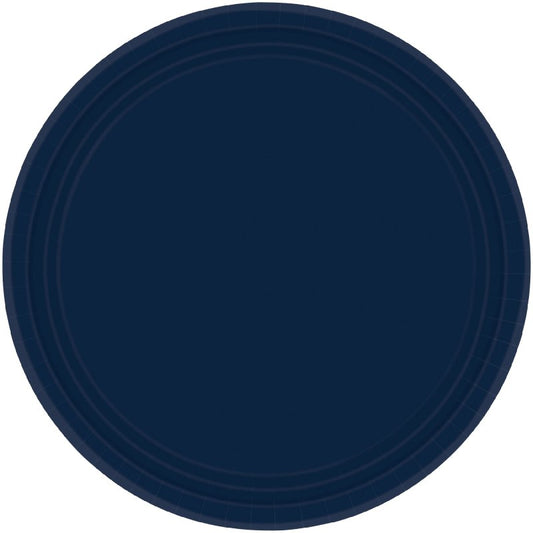 NAVY ROUND PAPER PLATES 22.9CM - PACK OF 20