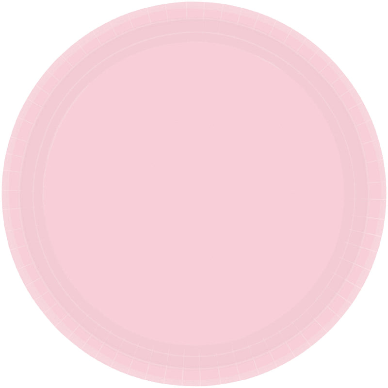 BLUSH PINK ROUND PAPER PLATES 22.9CM - PACK OF 20