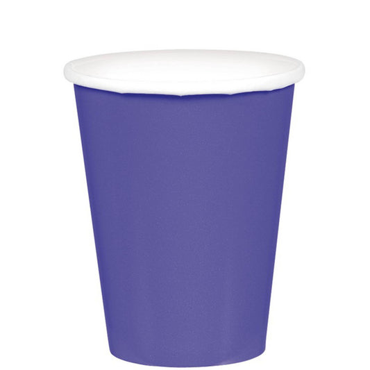 PURPLE PAPER 266ML CUPS - PACK OF 20