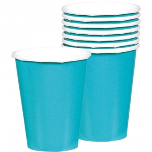 CARIBBEAN BLUE PAPER 266ML CUPS - PACK OF 20